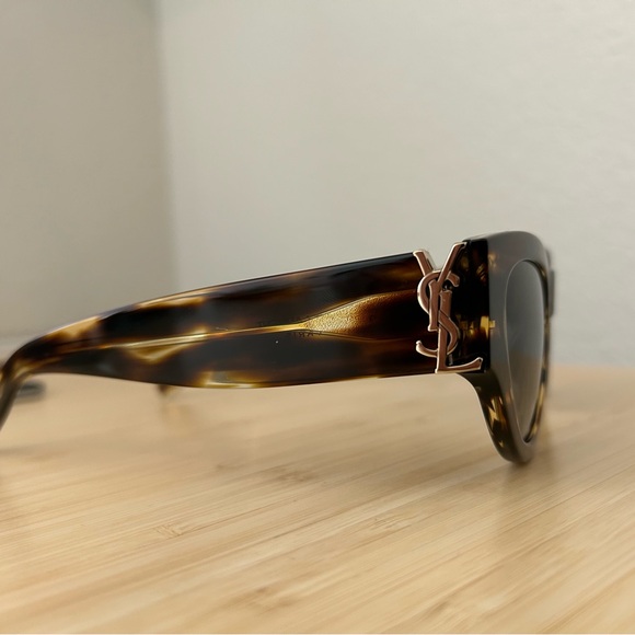 Saint Laurent - Havana - Monogram Hinge Acetate 54MM Cat-Eye Sunglasses - Picture 4 of 6